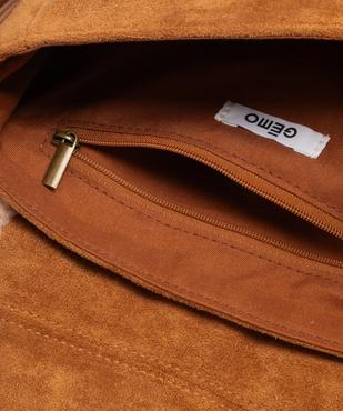 Sac besace en velours avec fourrure imitation sur le rabat femme vue3 - GEMO (ACCESS) - GEMO