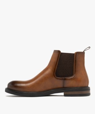 Boots homme style Chelsea effet grainé vue4 - URBAN STEPS - GEMO