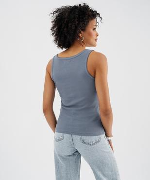 Débardeur en coton côtelé avec finitions festonnées femme vue3 - GEMO 4G FEMME - GEMO