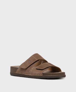 Sandales à scratch dessus cuir homme - Pierre Cardin vue2 - PIERRE CARDIN D - GEMO