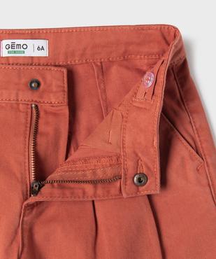Short en coton pinces avec taille ajustable fille vue2 - GEMO 4G FILLE - GEMO