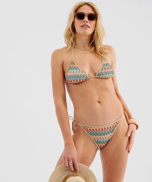 Haut de maillot de bain triangle en crochet à mousses amovibles femme vue3 - GEMO (PLAGE) - GEMO