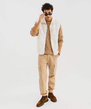 Pull en maille torsadée à col rond homme vue4 - GEMO (HOMME) - GEMO