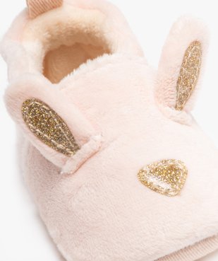 Chaussons de naissance bébé fille lapin en velours  vue6 - GEMO 4G BEBE - GEMO