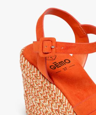 Sandales femme à talon compensé scintillant avec brides unies en suédine vue6 - GEMO(URBAIN) - GEMO