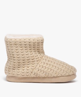 Chaussons femme boots en maille avec intérieur fourré vue1 - GEMO(HOMWR FEM) - GEMO