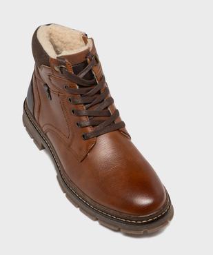 Boots fourrées à lacets, zip et épaisse semelle crantée homme vue6 - MARIO BALDANO - GEMO