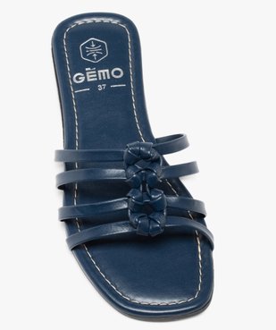 Mules femme à talon plat et fines brides nouées vue5 - GEMO (CASUAL) - GEMO