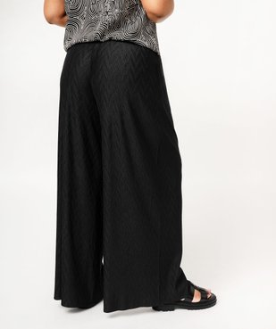 Pantalon large en maille gaufrée femme grande taille vue3 - GEMO (G TAILLE) - GEMO