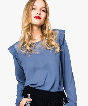 Blouse à manches longues avec devant en dentelle vue2 - GEMO(FEMME PAP) - GEMO
