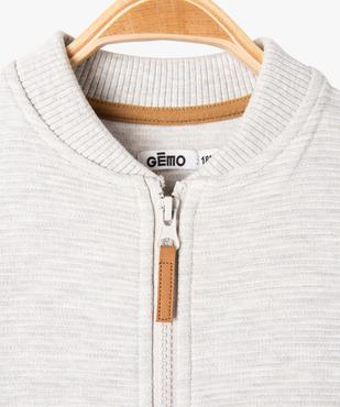 Sweat zippé effet rayé bébé garçon vue3 - GEMO(BEBE DEBT) - GEMO