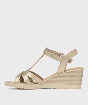 Sandales compensées à brides métallisées femme - Valentina Baldano vue3 - VALENTINA BALDA - GEMO