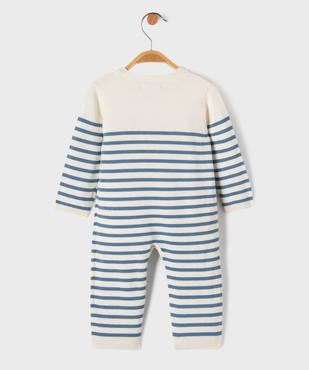 Combinaison en maille à rayures bébé garçon - LuluCastagnette vue3 - LULUCASTAGNETTE - GEMO