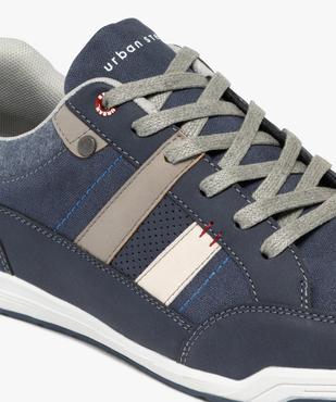 Baskets homme style denim avec bandes latérales et à lacets vue7 - URBAN STEPS - GEMO