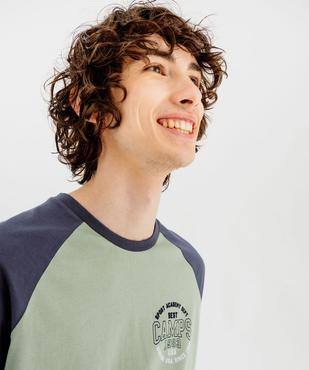 Tee-shirt manches courtes raglan contrastantes homme - Camps United vue2 - CAMPS US GEMO FOR GOOD - GEMO