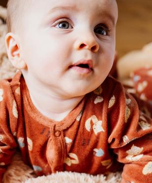 Pyjama en velours ouverture devant à motifs forêt bébé garçon vue6 - GEMO 4G BEBE - GEMO