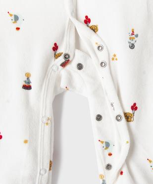 Pyjama en velours ouverture devant à motifs bébé vue3 - GEMO 4G BEBE - GEMO