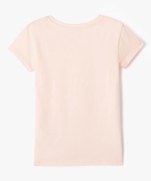 Tee-shirt fille à manches courtes avec large motif girly vue3 - GEMO (ENFANT) - GEMO