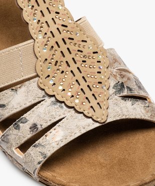 Sandales femme confort compensées à brides élastiques vue6 - GEMO (CONFORT) - GEMO
