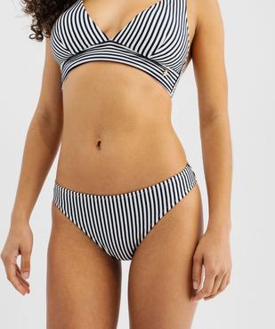 Bas de maillot de bain rayé forme culotte femme - LuluCastagnette vue1 - LULUCASTAGNETTE - GEMO