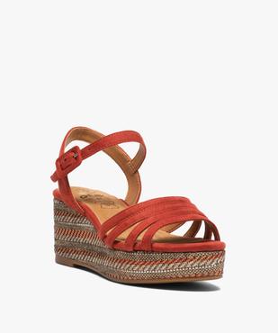 Sandales femme à talon compensé et fines brides suédées vue2 - GEMO(URBAIN) - GEMO