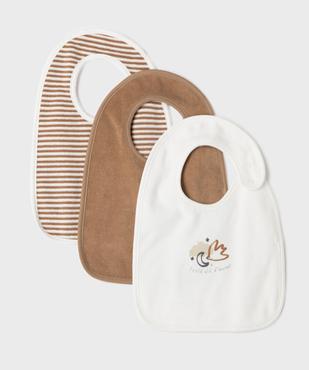 Bavoirs en éponge grand format bébé (lot de 3) vue1 - GEMO 4G BEBE - GEMO
