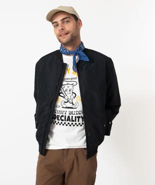 Blouson zippé style bombers homme vue2 - GEMO 4G HOMME - GEMO