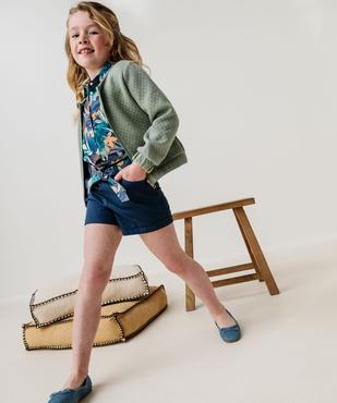 Sweat zippé en maille fantaisie fille vue8 - GEMO (ENFANT) - GEMO