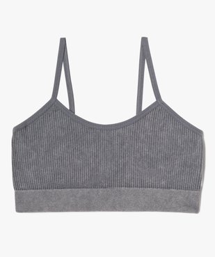 Brassière en maille côtelée à fines bretelles fille vue1 - GEMO (ENFANT) - GEMO