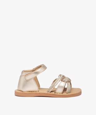 Sandales bébé fille en cuir à brides tressées – NA! vue1 - NA! - GEMO