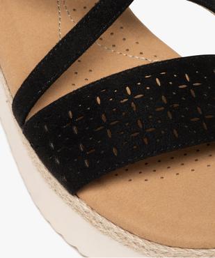 Sandales femme à semelle plateforme et dessus suédine vue6 - GEMO (CASUAL) - GEMO