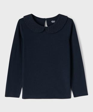 Tee-shirt manches longues avec col Claudine fille vue1 - GEMO 4G FILLE - GEMO