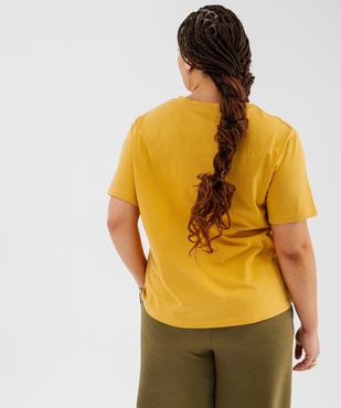 Tee-shirt manches courtes avec motifs femme grande taille vue3 - GEMO (G TAILLE) - GEMO