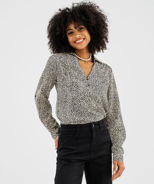 Chemise à manches longues en viscose imprimée femme vue1 - GEMO(FEMME PAP) - GEMO