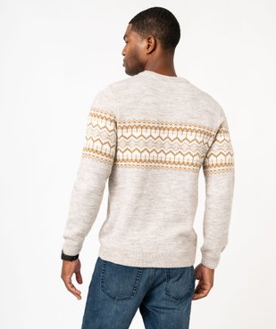 Pull en maille jacquard laine et alpaga homme vue3 - GEMO (HOMME) - GEMO