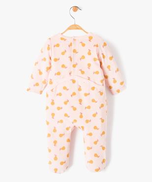 Pyjama bébé fille en velours imprimé poires et broderie vue5 - GEMO(BB COUCHE) - GEMO