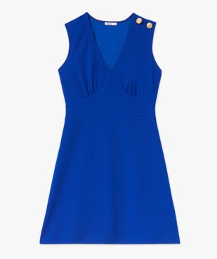 Robe empire courte sans manches unie femme vue4 - GEMO(FEMME PAP) - GEMO