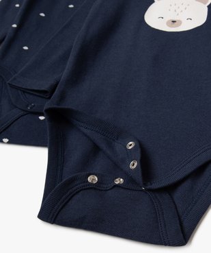Body manches longues col US imprimé bébé (lot de 2) vue2 - GEMO 4G BEBE - GEMO