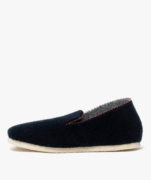 Chaussons homme pantoufles unies à bords dentelés vue3 - GEMO(HOMWR HOM) - GEMO