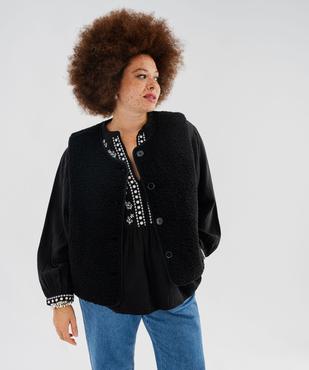 Veste sans manches en sherpa femme grande taille vue1 - GEMO 4G GT - GEMO