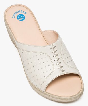 Mules confort ouvertes en cuir  vue5 - CONFORTSOFT - GEMO