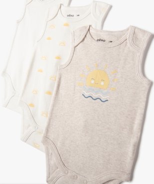Body bébé garçon sans manches (lot de 3) vue2 - GEMO 4G BEBE - GEMO