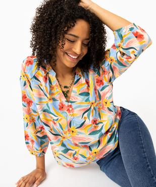 Blouse fluide imprimée à manches 3/4 femme vue1 - GEMO 4G FEMME - GEMO