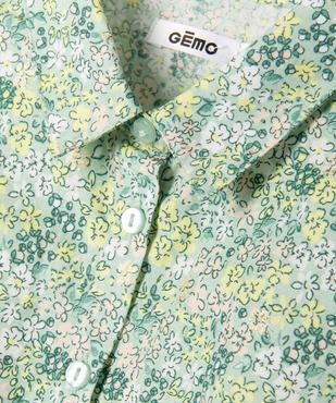 Chemise à manches courtes à motifs fleuris fille vue3 - GEMO (ENFANT) - GEMO