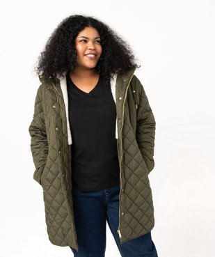 Manteau matelassé à capuche femme grande taille vue2 - GEMO (G TAILLE) - GEMO