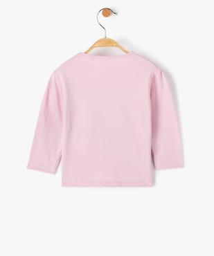 Tee-shirt bébé fille à manches longues imprimé à fentes latérales vue3 - GEMO(URBAIN) - GEMO
