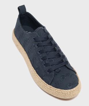 Tennis en toile brodée à semelle de corde femme - Follow Me vue5 - FOLLOW ME G4G - GEMO