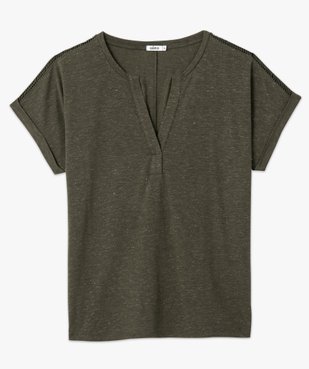 Tee-shirt femme à manches courtes coupe oversize vue4 - GEMO(FEMME PAP) - GEMO