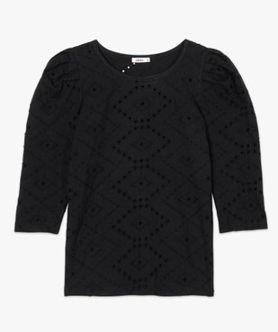 Tee-shirt femme en broderie anglaise avec manches bouffantes vue4 - GEMO(FEMME PAP) - GEMO
