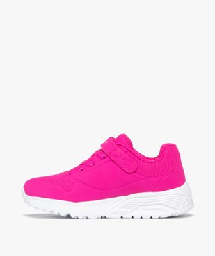 Baskets fille running unies avec bride scratch Los Angeles - Skechers vue3 - SKECHERS - GEMO